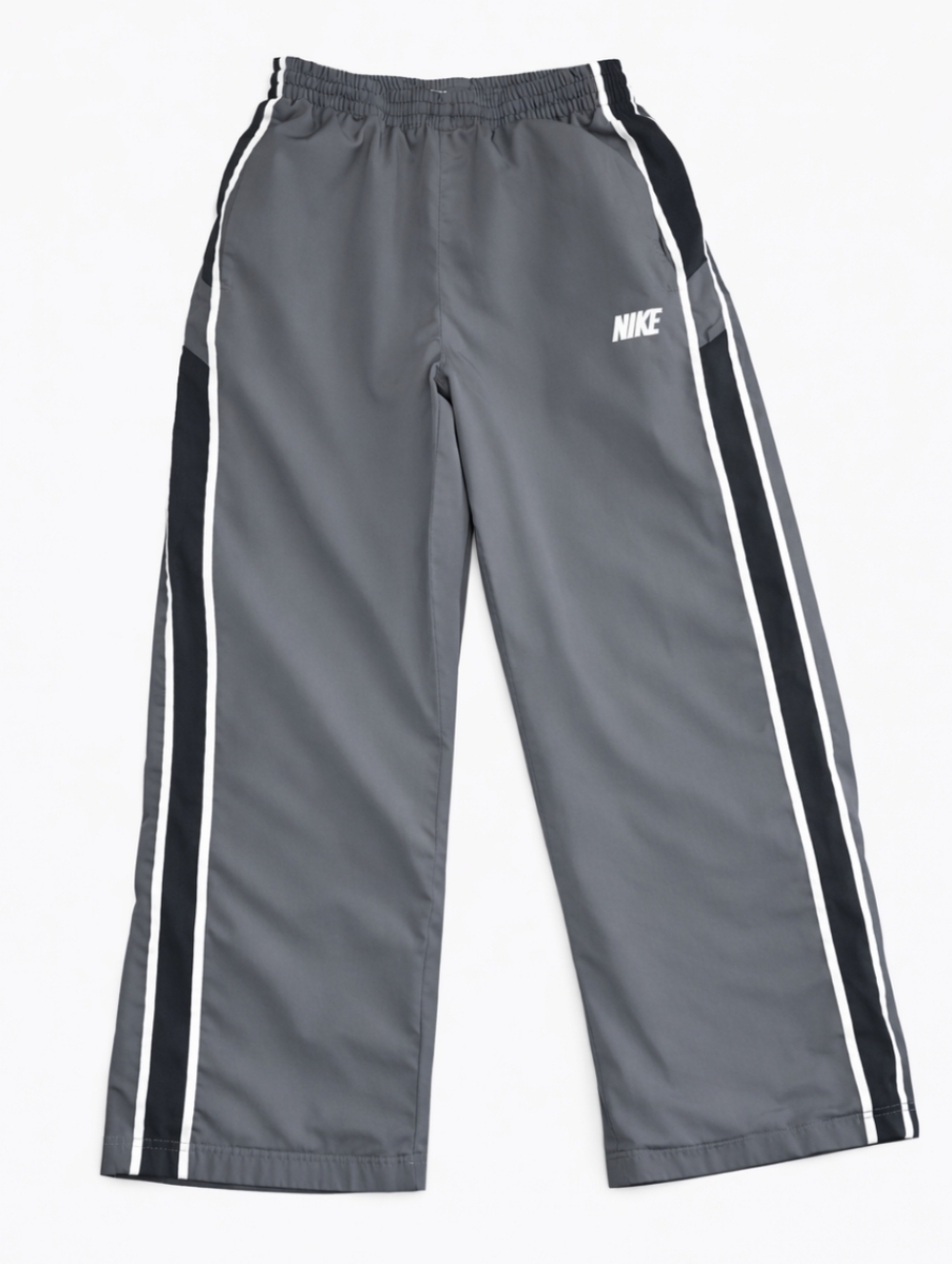 Nike Gray Woven Logo Boys Athletic Pull On Pants Sz Lg